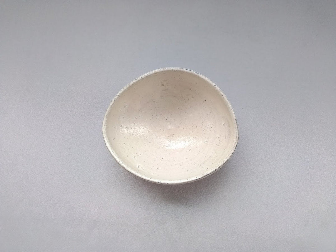 White Slip Ash Glazed Flexed Bowl Small - Crafted By Seiji Okuda