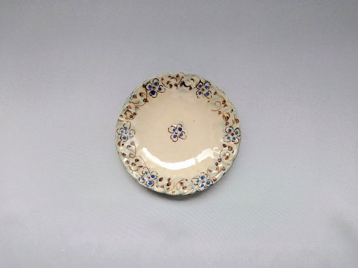 Annam Aoe Arabesque 4-Sun Chrysanthemum Plate - Crafted By Masaaki Hibino