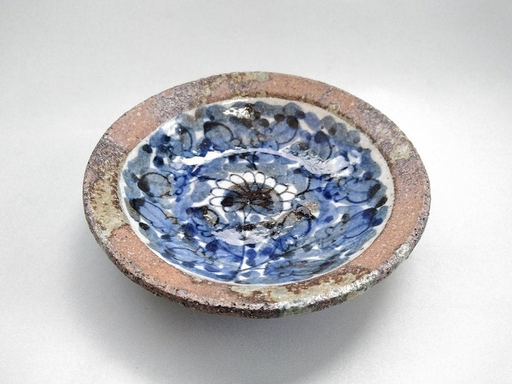 5-Sun Plate with Underglazed Flower Pattern - Crafted By Kosai Kiln