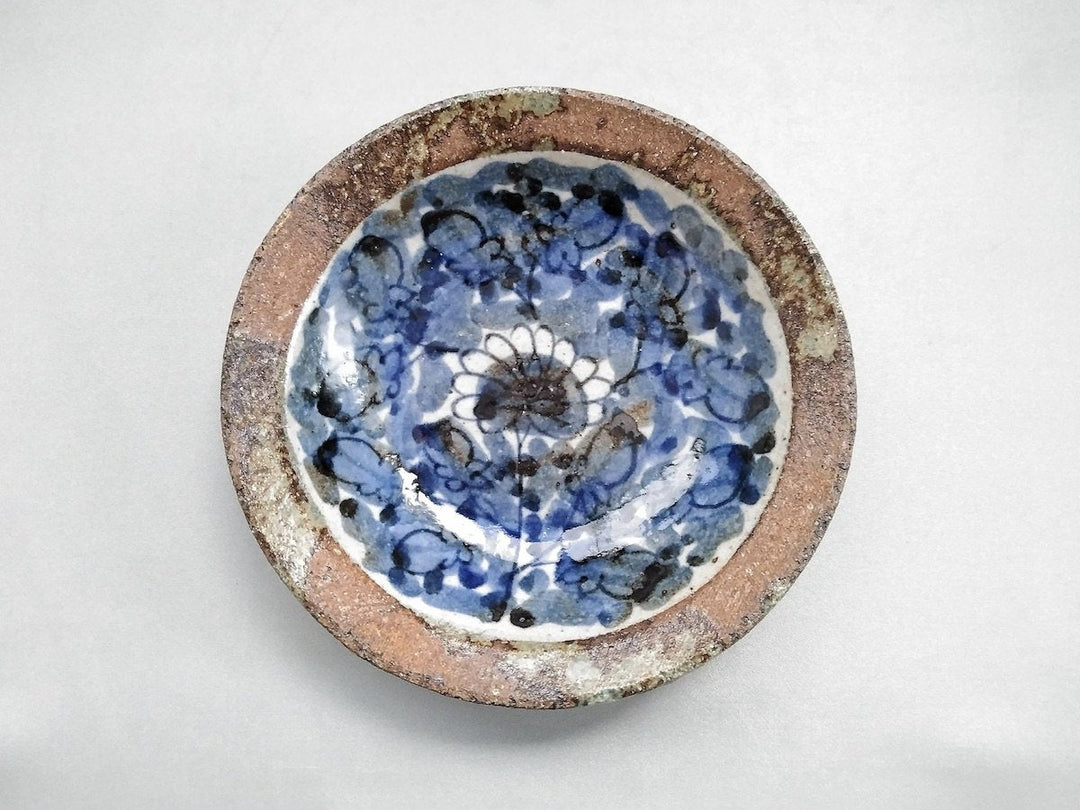 5-Sun Plate with Underglazed Flower Pattern - Crafted By Kosai Kiln