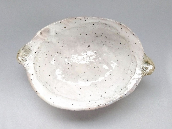 Iron White Slip Oval stew Bowl - Crafted By Akihide Nakao