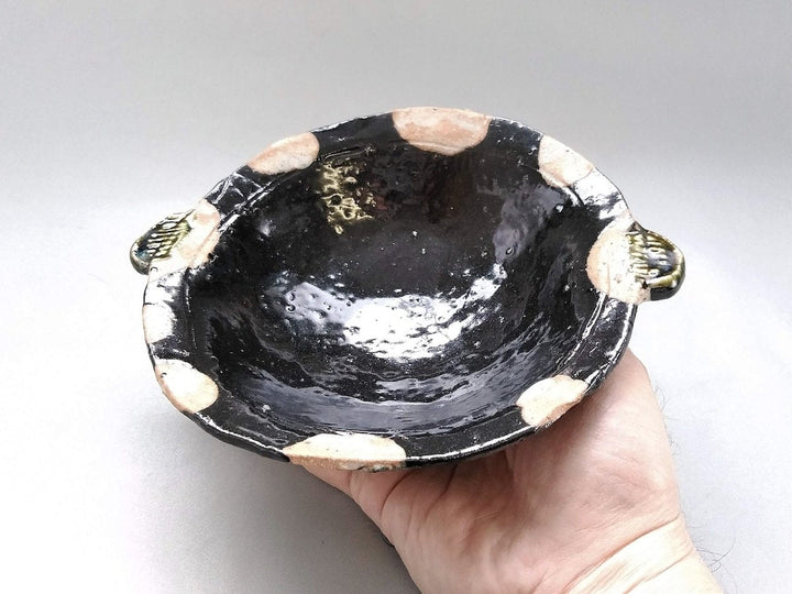 Black oribe eaRed Bowl - Crafted By Akihide Nakao