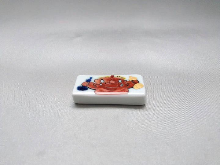 Square Chopstick Rest Red Oni - Crafted By Pottery Raku