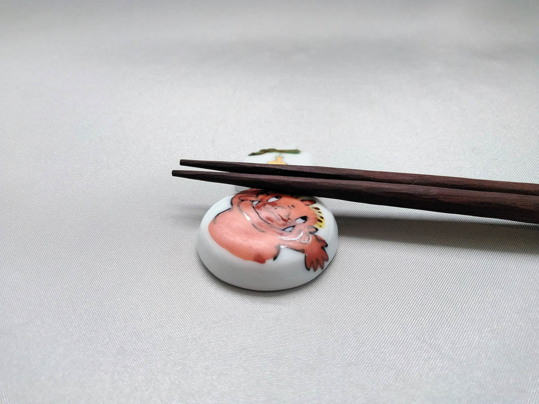 Gourd-Shaped Chopstick Rest Akaoni - Crafted By Pottery Raku