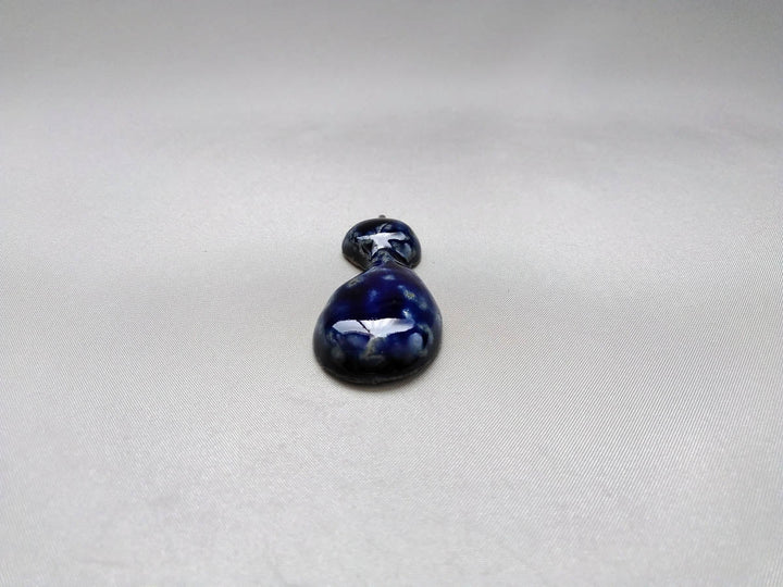 Gourd-Shaped Chopstick Rest LapisLazuli Glazed - Crafted By Pottery Raku