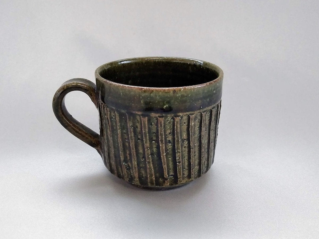 Ridged Mug Oribe - Crafted By Kiyohide Yokoi