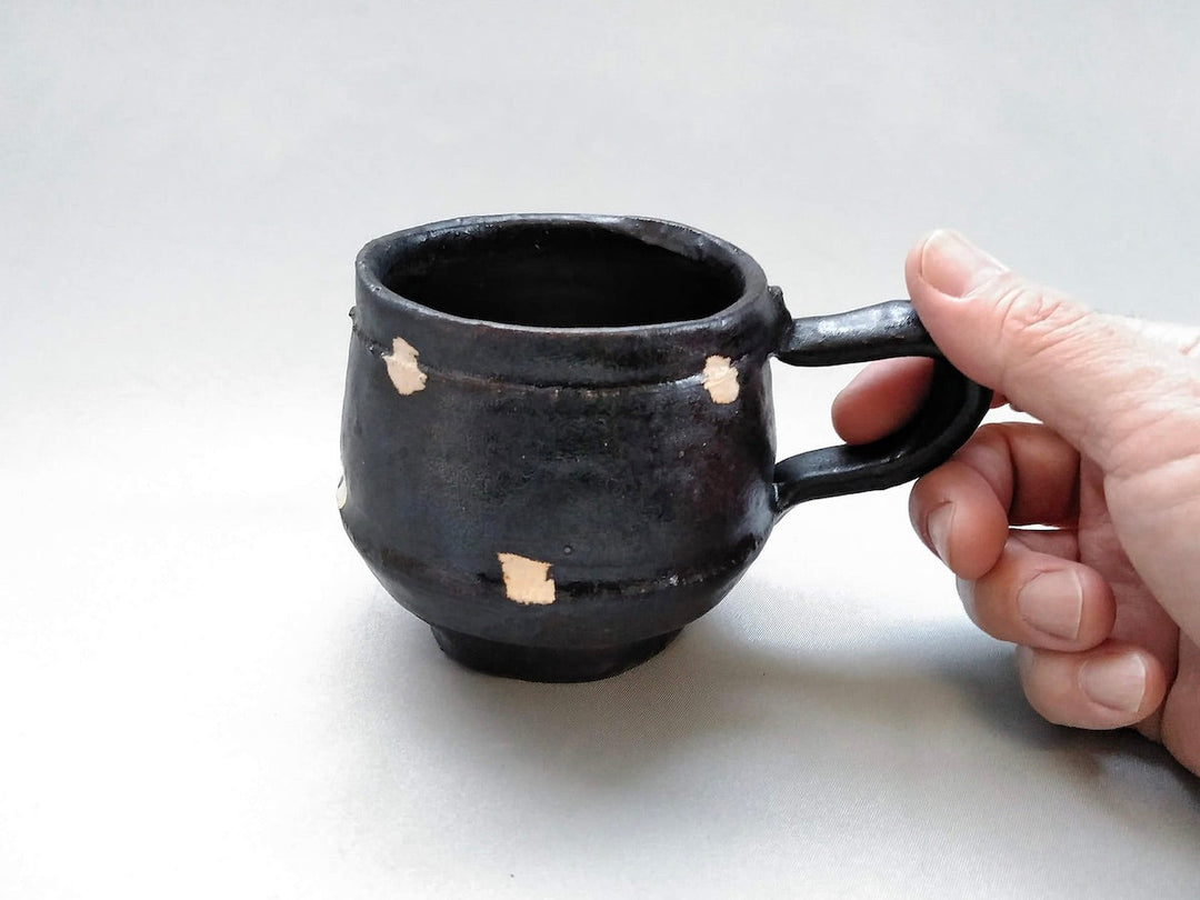 Black Glazed dot Coffee Cup - Crafted By Kazuhito Yamamoto