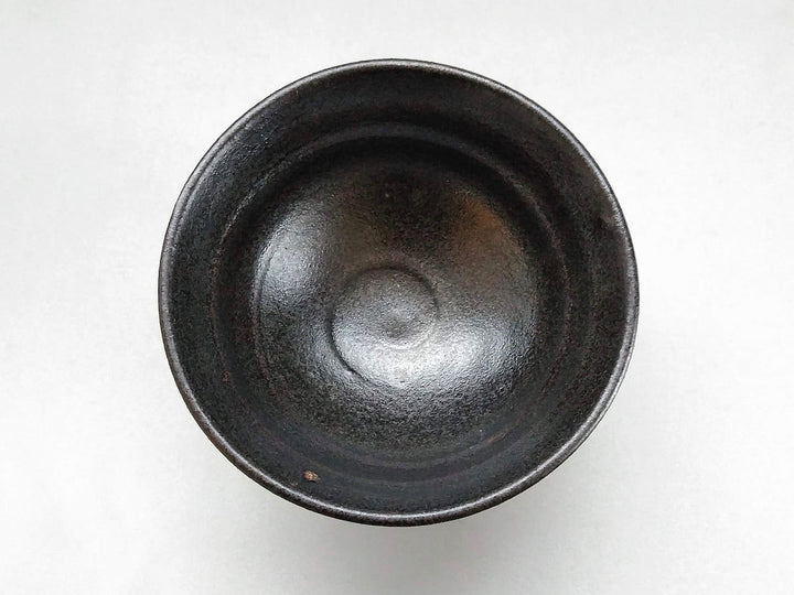 Large Black Glazed Striped Rice Bowl - Crafted By Kazuhito Yamamoto