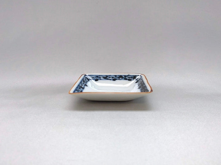 Square Small Plate with embossed Pattern on the Underglazed surface - Crafted By Jusen Kiln