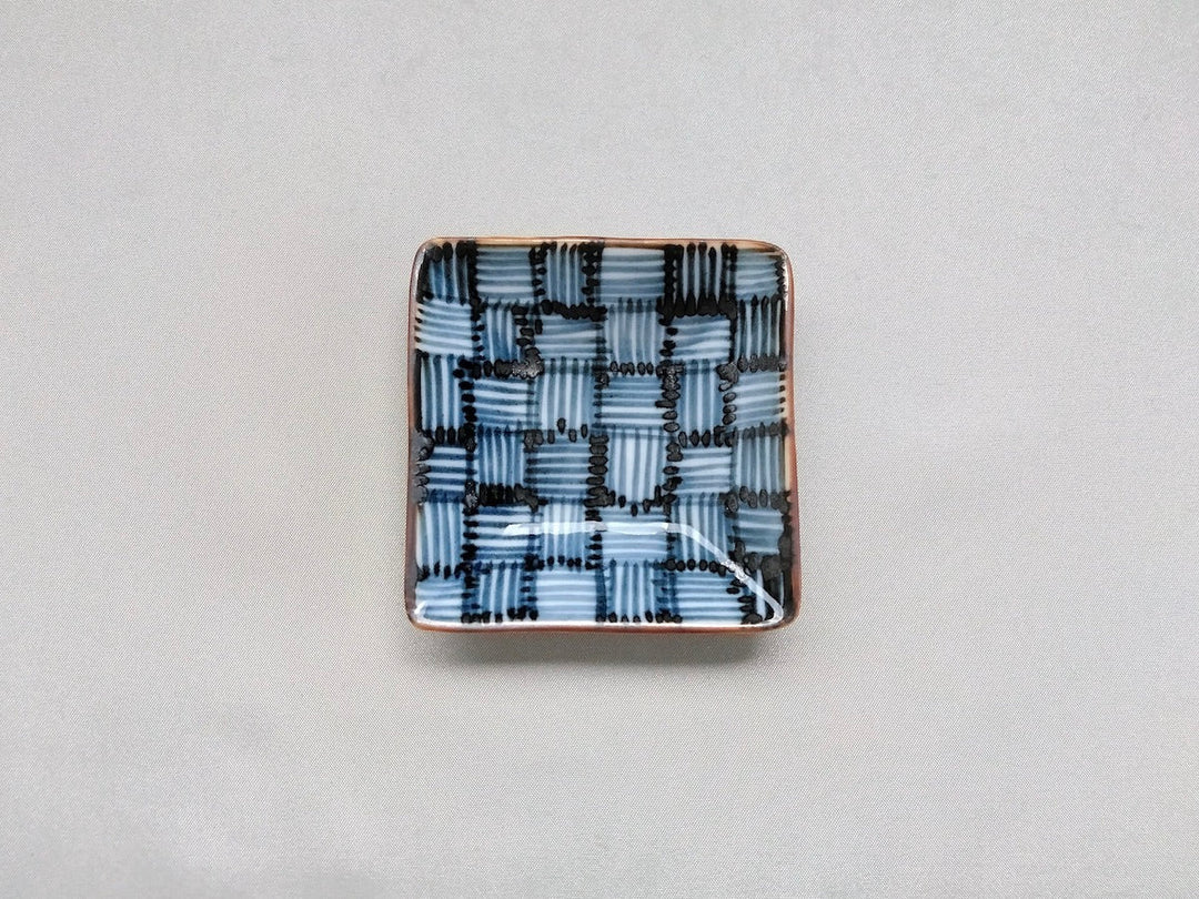 Underglazed lattice Square Small Plate - Crafted By Jusen Kiln