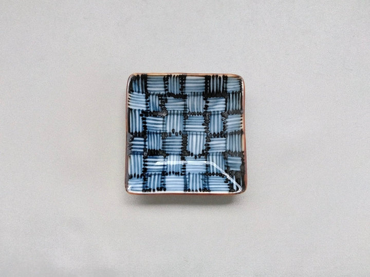 Underglazed lattice Square Small Plate - Crafted By Jusen Kiln