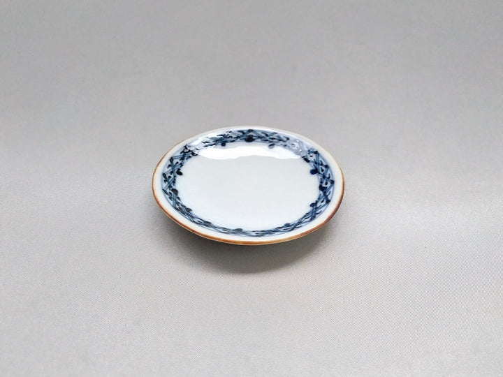 Round Small Plate with Underglazed embossed Pattern - Crafted By Jusen Kiln