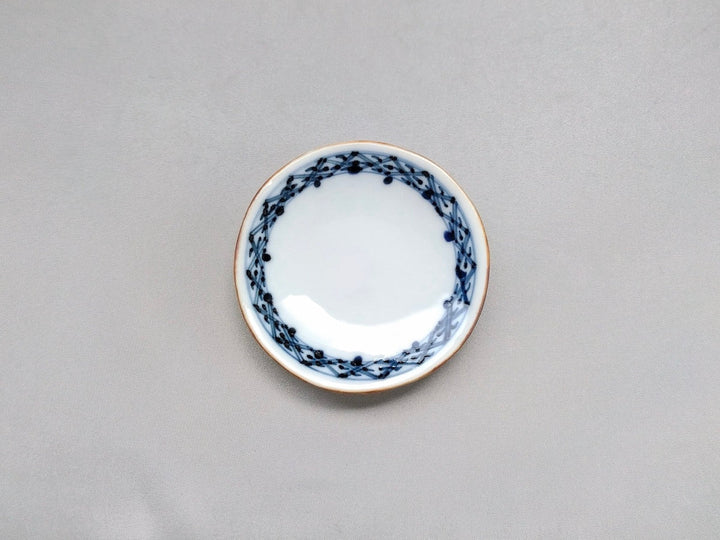 Round Small Plate with Underglazed embossed Pattern - Crafted By Jusen Kiln