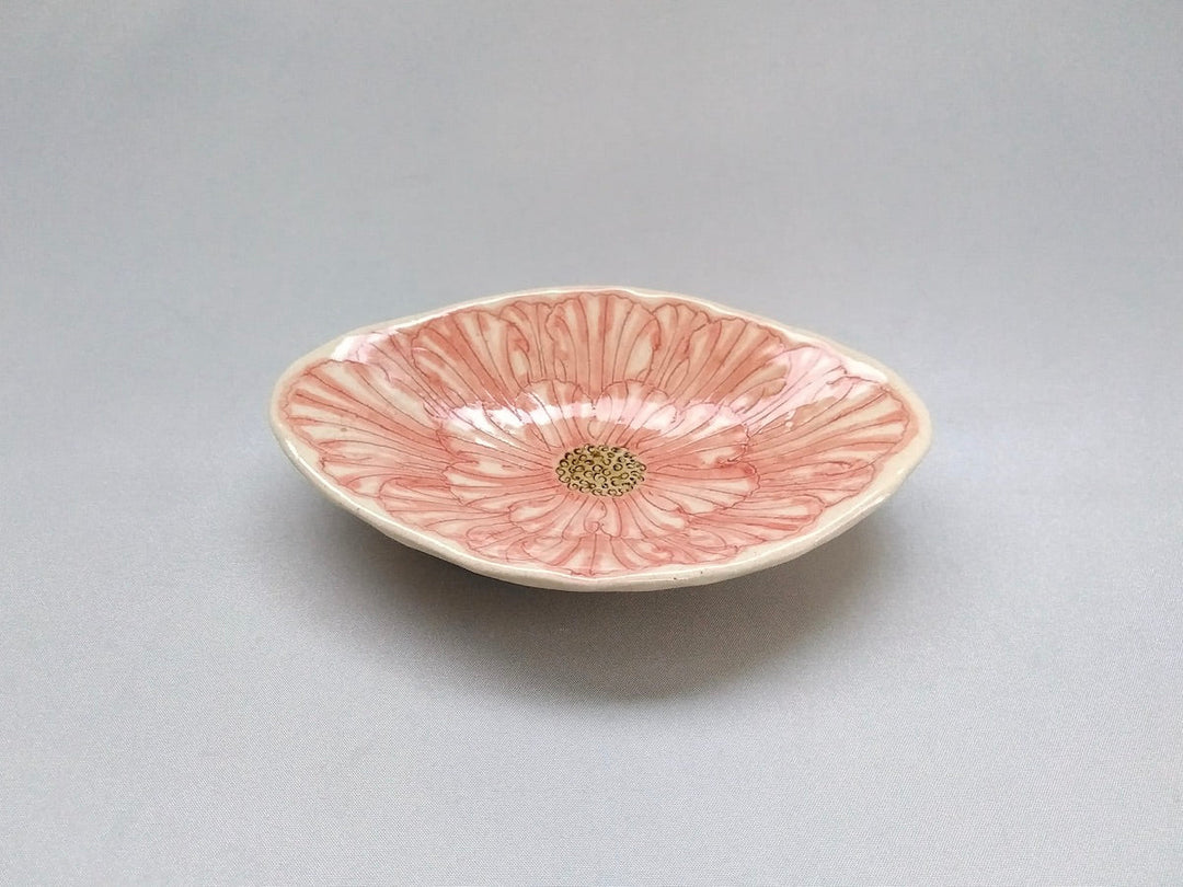 Peony Flower Diamond-Shaped Small Plate Red - Crafted By Yoshihei Kato