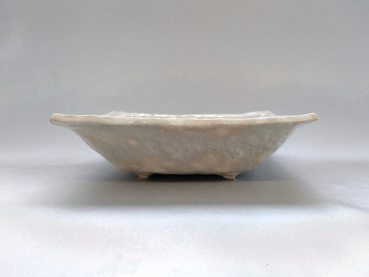 White Slip Long Square Bowl Small - Crafted By Hiroyuki Oguri