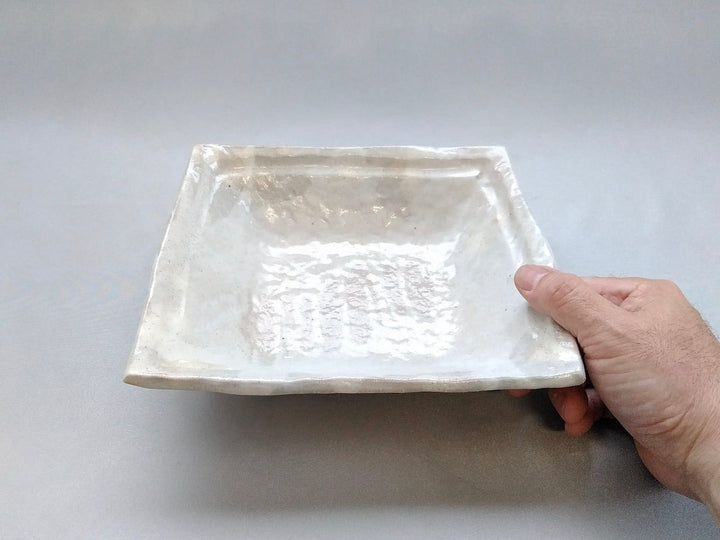 White Slip Long Square Bowl Small - Crafted By Hiroyuki Oguri