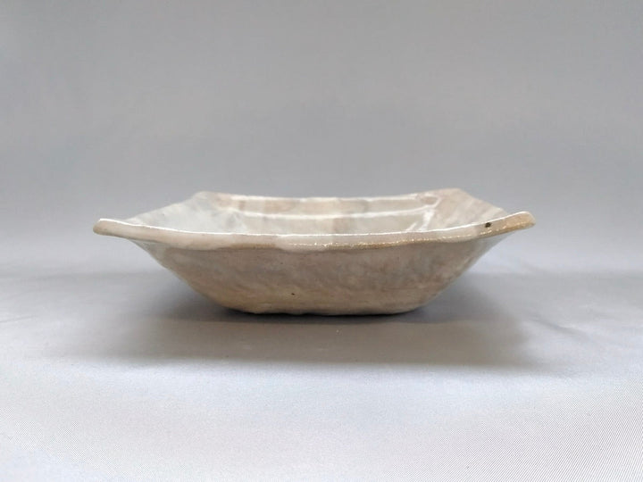 White Slip Square Small Bowl - Crafted By Hiroyuki Oguri