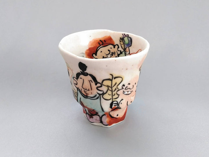 Colored Seven Lucky Gods Long Tea Cup - Crafted By Hitori Wada