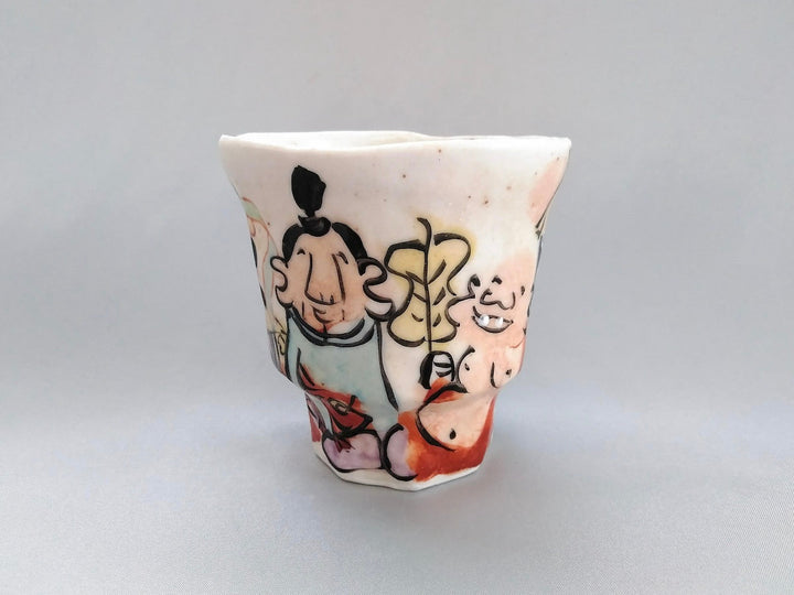 Colored Seven Lucky Gods Long Tea Cup - Crafted By Hitori Wada