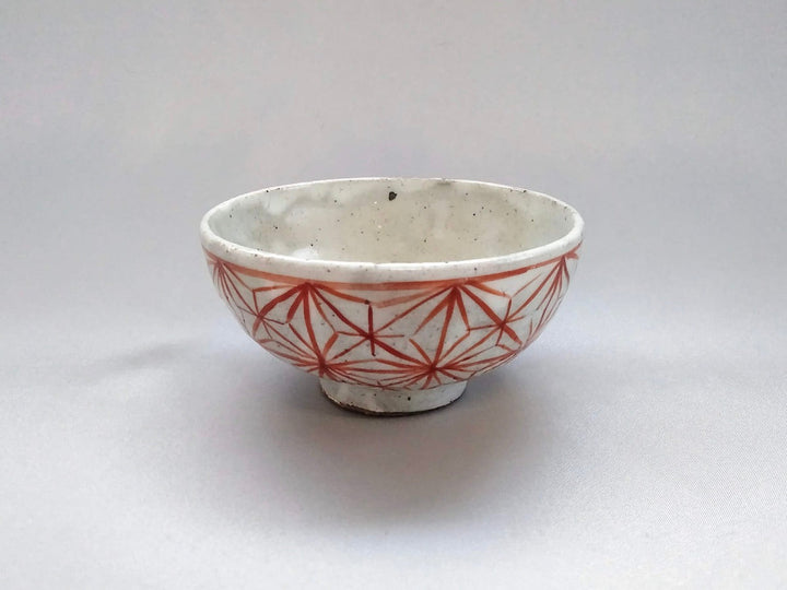 Red Rice Bowl made from White Slip Hemp Leaf - Crafted By Shigehisa Miura