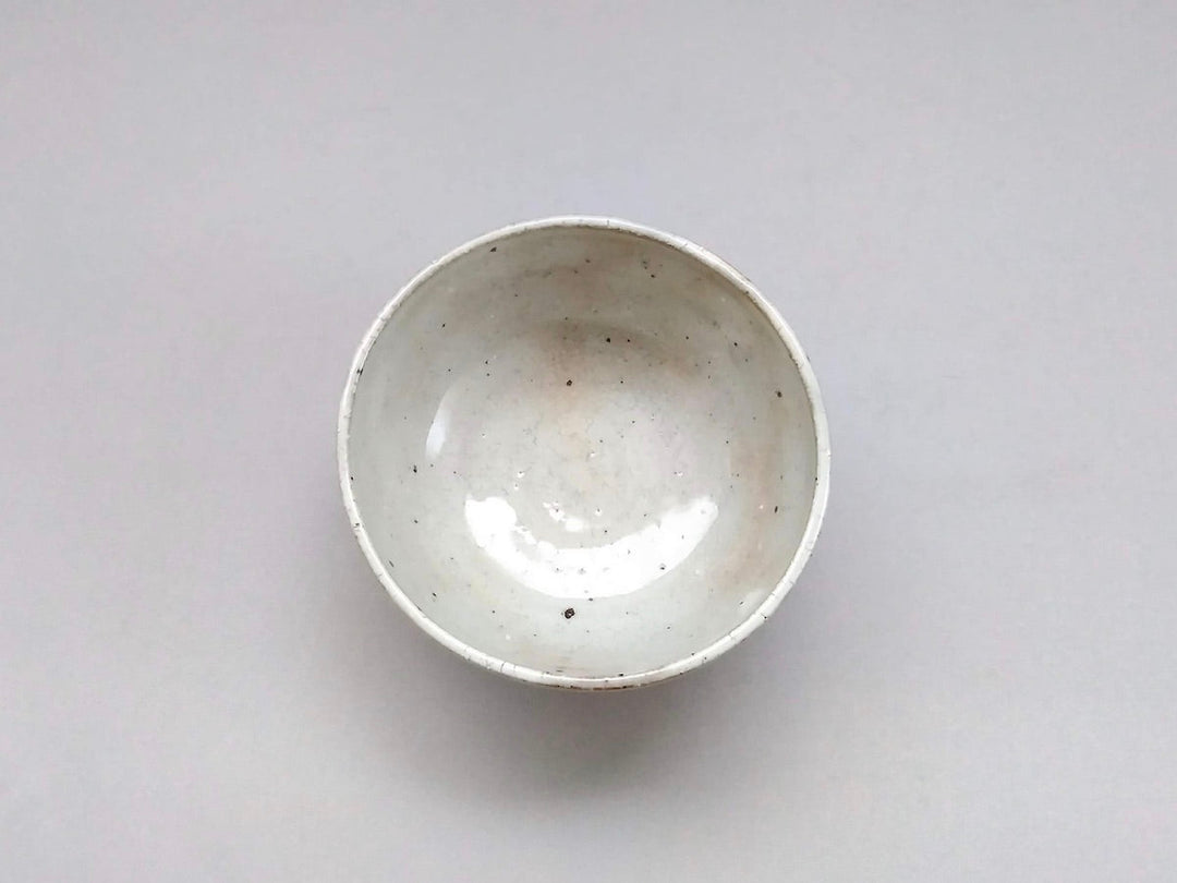 White Slip Hemp Leaf Round Rice Bowl Blue - Crafted By Shigehisa Miura