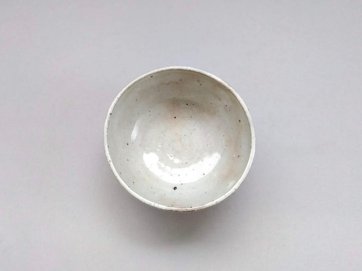 White Slip Hemp Leaf Round Rice Bowl Blue - Crafted By Shigehisa Miura