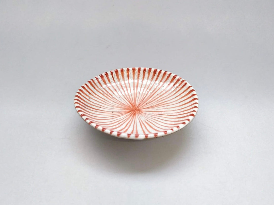 White Slip Tokusa 3.5-Sun Plate Red - Crafted By Shigehisa Miura