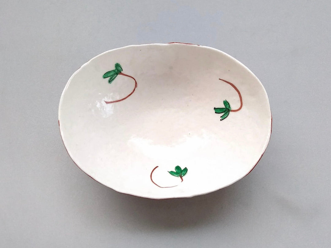 Red Arabesque Oval Bowl - Crafted By Masaaki Hibino