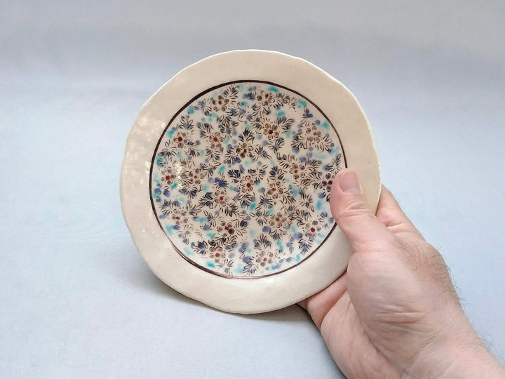 Colored calico 5-Sun Plate - Crafted By Masaaki Hibino