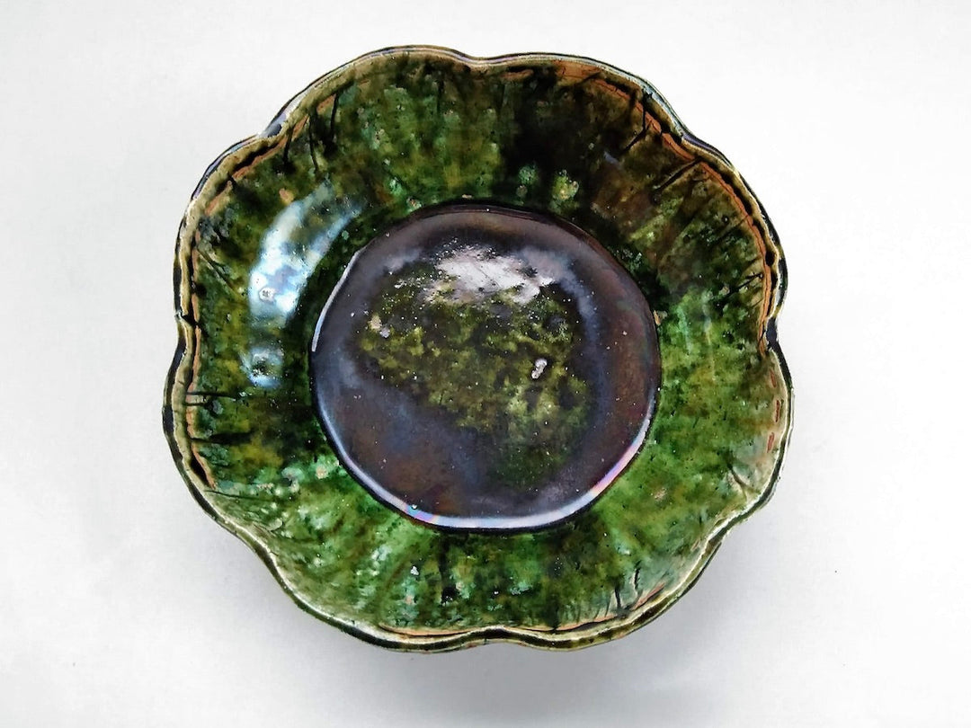 Oribe Kakebun ten grass Flower Bowl - Crafted By Kazuji Sato