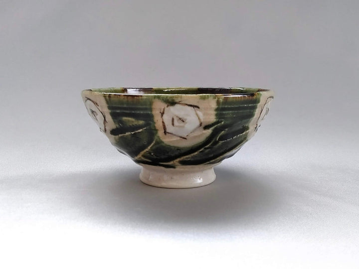 Oribe White Square Pattern Rice Bowl Small - Crafted By Shinji Akane