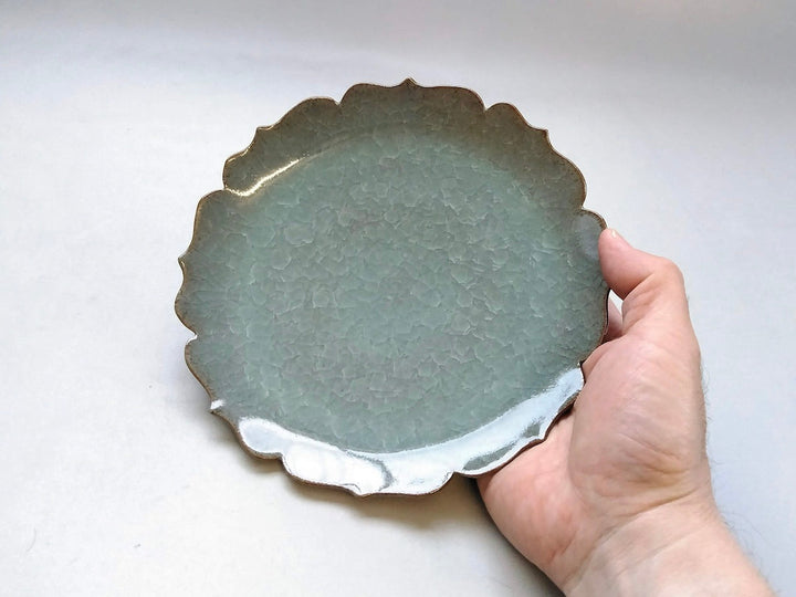 Blue Porcelain Flower 6-Sun Plate - Crafted By Taku Kiyama