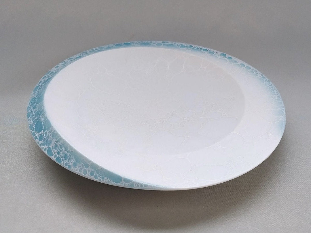 Shell 21cm Round Plate Awabuchi Blue - Crafted By Yamahira Kiln