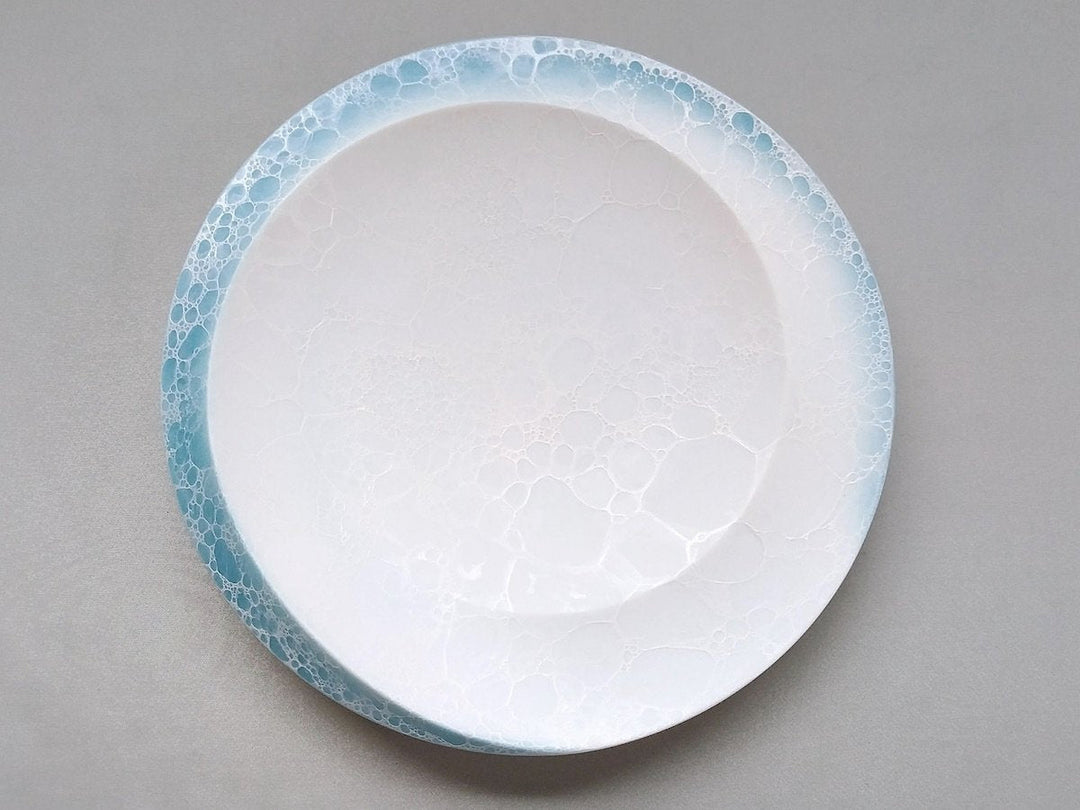 Shell 21cm Round Plate Awabuchi Blue - Crafted By Yamahira Kiln