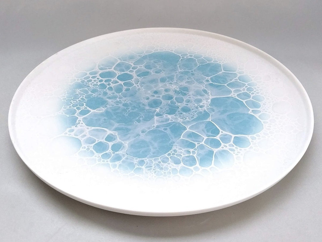 Foam flame Round Plate 26cm Blue - Crafted By Yamahira Kiln