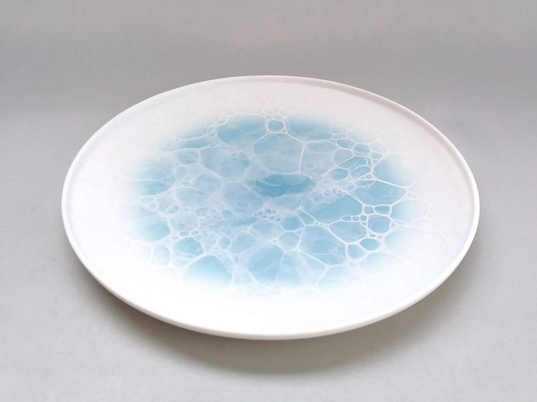 Foam flame Round Plate 21cm Blue - Crafted By Yamahira Kiln