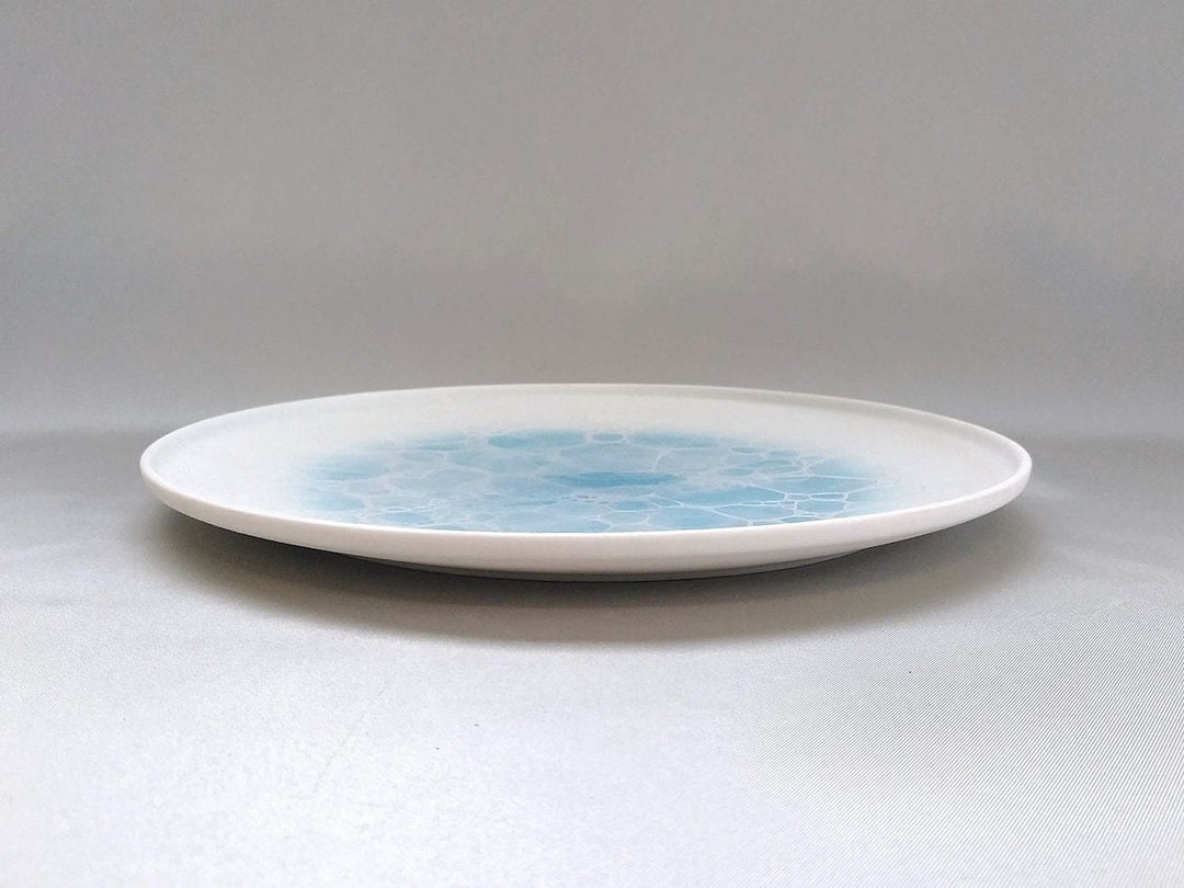 Foam flame Round Plate 21cm Blue - Crafted By Yamahira Kiln