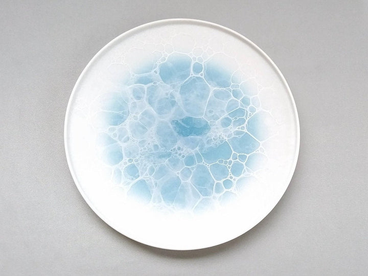 Foam flame Round Plate 21cm Blue - Crafted By Yamahira Kiln