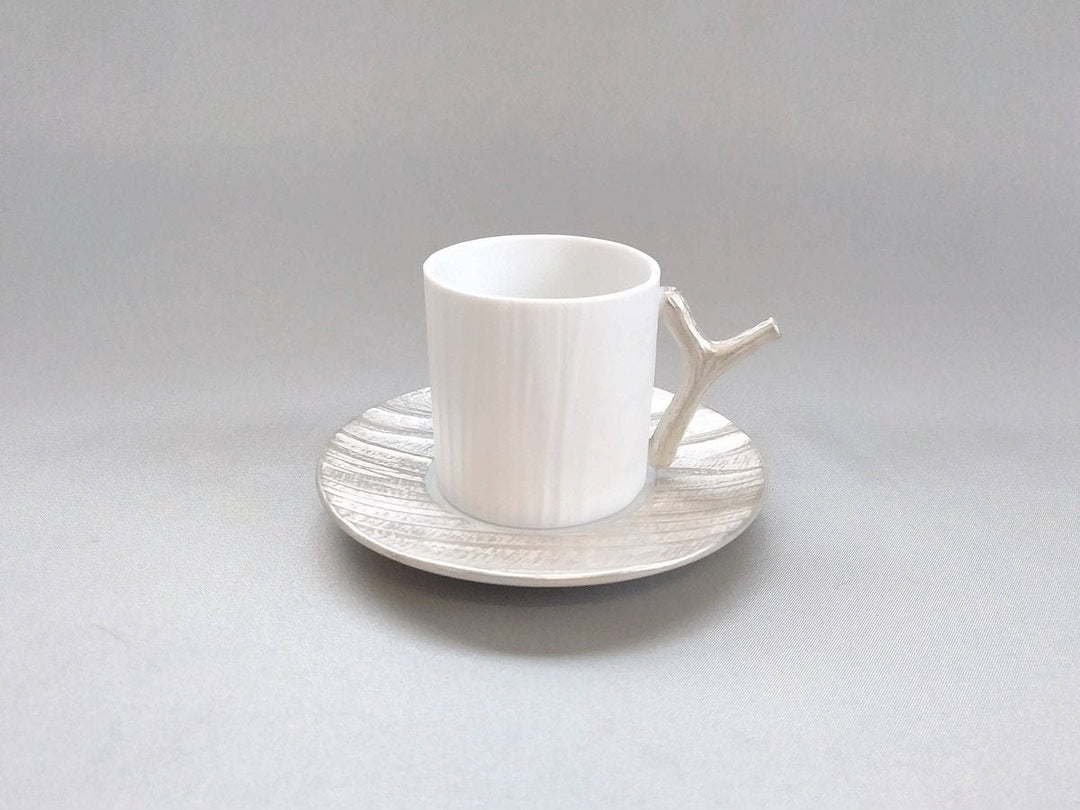 Wood grain demitasse C/S Silver - Crafted By Yamahira Kiln