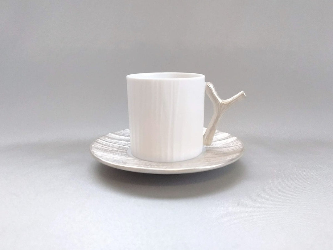 Wood grain demitasse C/S Silver - Crafted By Yamahira Kiln