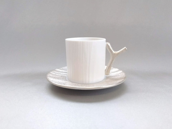 Wood grain demitasse C/S Silver - Crafted By Yamahira Kiln