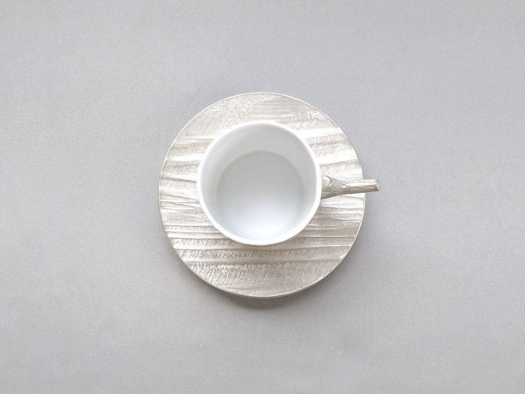 Wood grain demitasse C/S Silver - Crafted By Yamahira Kiln