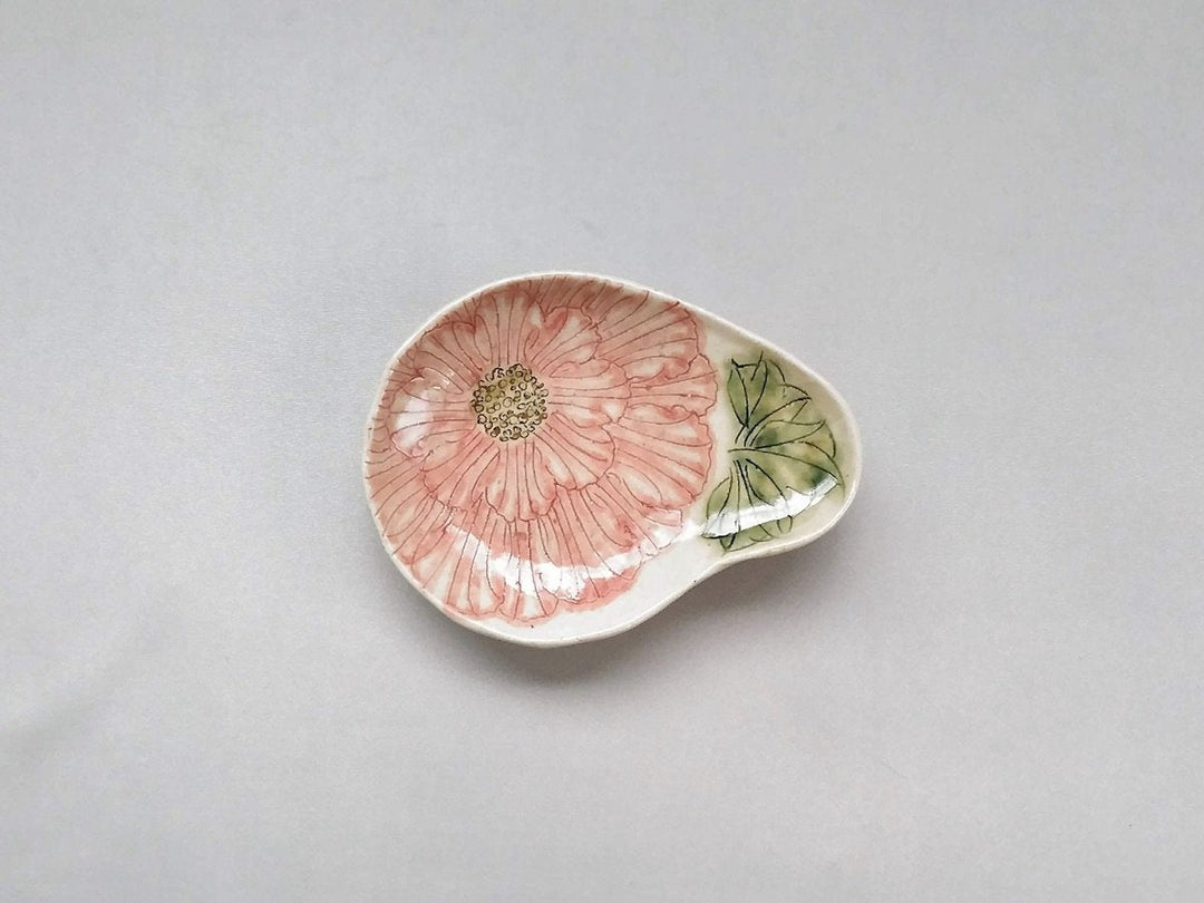 Mai Peony Pattern magadama Three-Legged Small Plate Red - Crafted By Yoshihei Kato