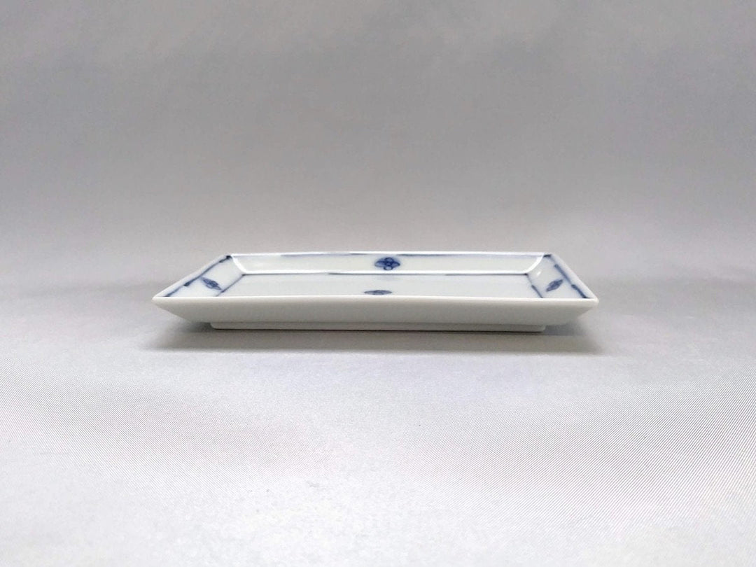 Flower dami Pattern Long Square Small Plate - Crafted By Tamori Pottery