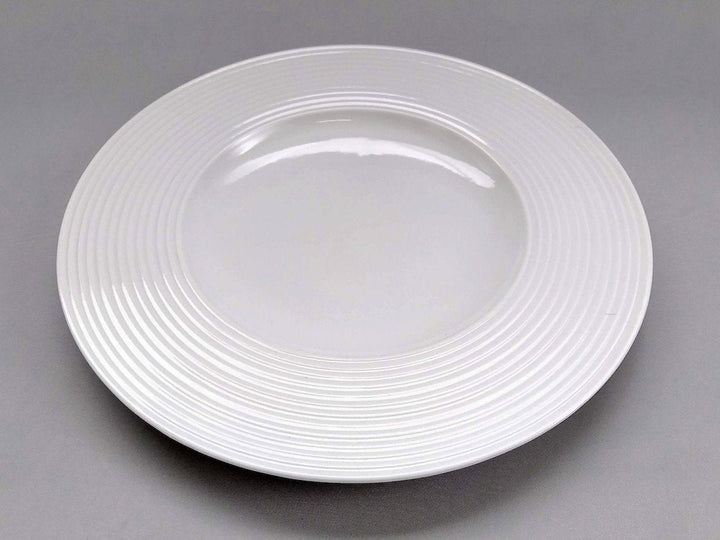 Large White Porcelain Carved wide rib Plate - Crafted By Issin Kiln