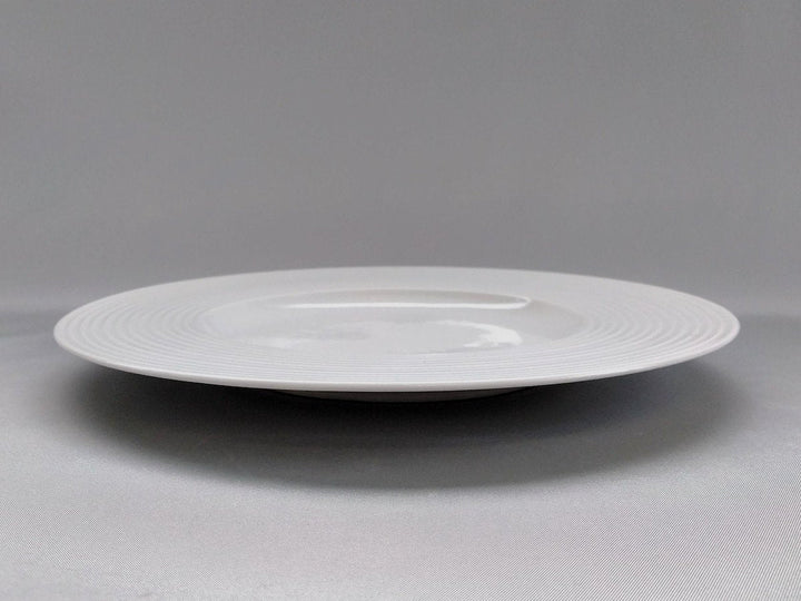 Large White Porcelain Carved wide rib Plate - Crafted By Issin Kiln