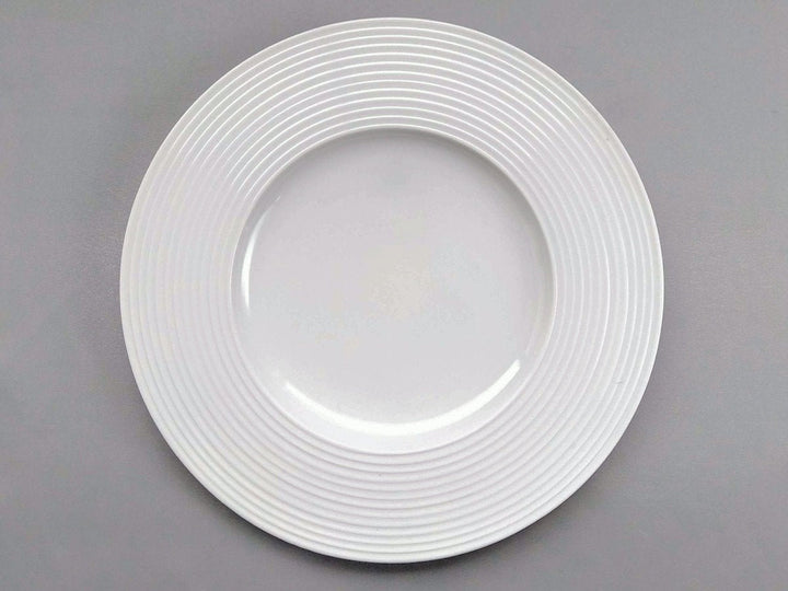 Large White Porcelain Carved wide rib Plate - Crafted By Issin Kiln