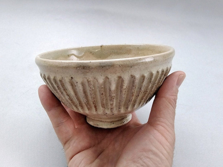 Large White Slip Rice Bowl - Crafted By Junichi Mashiko