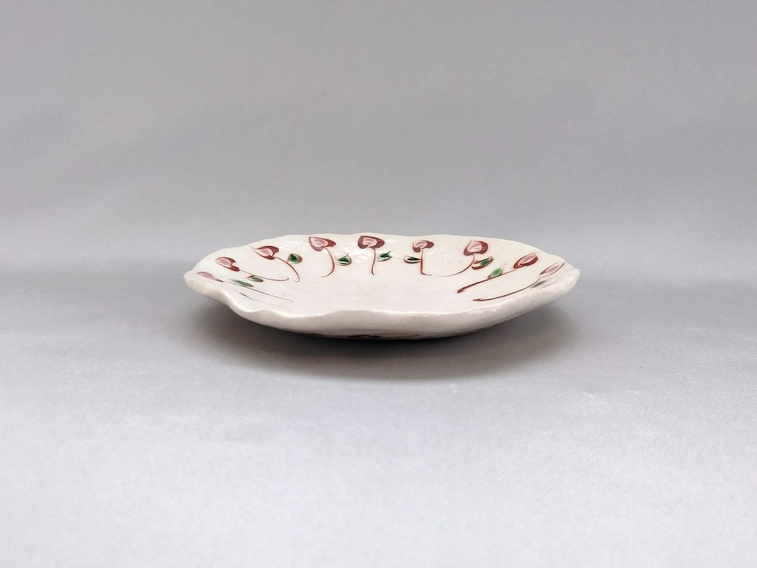 Colored dotted Flower Small Plate Pink - Crafted By Hiroshi Haisawa