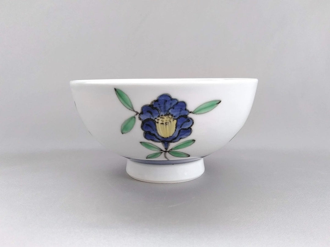 Large Colored Pottery Flower Patterned Rice Bowl - Crafted By Bunzo Kiln